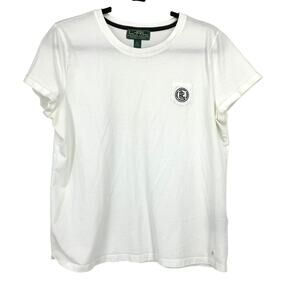 Lauren Ralph Lauren Active Short Sleeve Crew Neck T-Shirt Womens Sz XL White